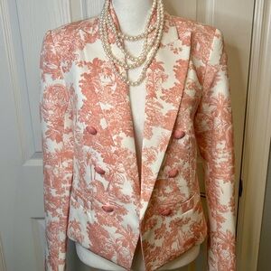 💗”L’Agence” NWT Elegant & Beautiful Pink/Cream Printed Women's Blazer Size S💖